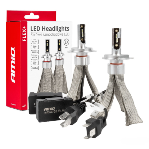 Set Becuri LED H4/H19 CANBUS FLEX+ Seria, 6000K, 12/24V, 50W, 4300Lm [6]