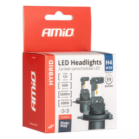 Set Becuri LED Hibride H4/H19, 5600lm, CANBUS, 6000K, 60W, 12V [3]