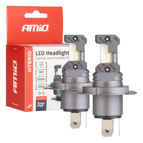Set Becuri LED Hibride H4/H19, 5600lm, CANBUS, 6000K, 60W, 12V
