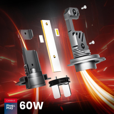Set Becuri LED Hibride H7/H18 Seria, CANBUS, 5600Lm, 6000K, 60W, 12V [2]