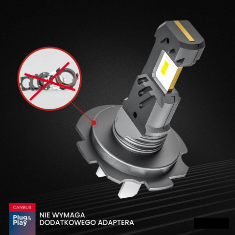 Set Becuri LED Hibride H7/H18 Seria, CANBUS, 5600Lm, 6000K, 60W, Dimensiune Standard [1]