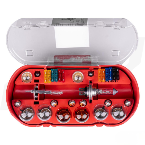 Set becuri si sigurante auto, rezerva halogen, 30 piese, H1 + H7, 12V [2]