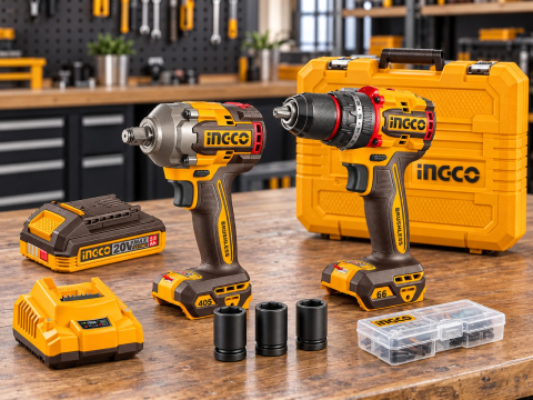 Set bormasina cu impact 20V, 66Nm, si masina de infiletat 20V, 405Nm, cu 2 acumulatori, P20S [5]
