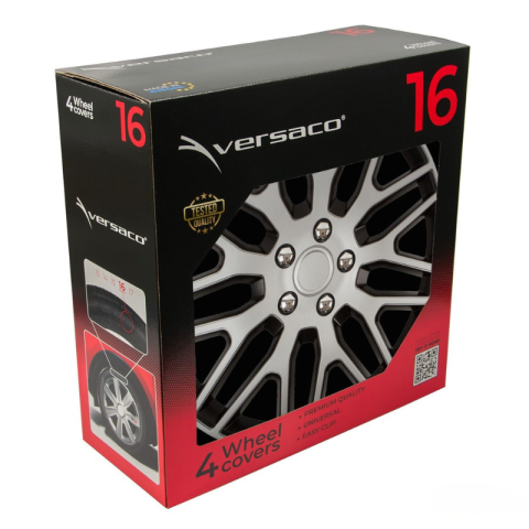 Set capace roti auto Dakar, negru/argintiu, 16", 4 bucati, montare rapida [3]