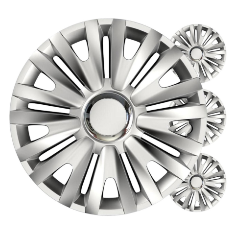 Accesorii si Echipamente Auto - Set capace roti auto Royal Silver, argintiu, 16", universal, 4 bucati