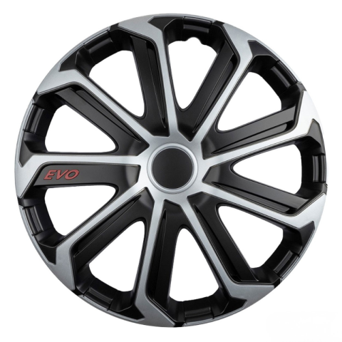 Set capace roti EVO, negru/argintiu, 16", 4 bucati, ABS, jante din otel [1]