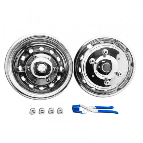 Capace inox si jante - Set capace roti, otel inoxidabil, 16 inch, MAN TGE, VW Crafter, 12 gauri ventilatie