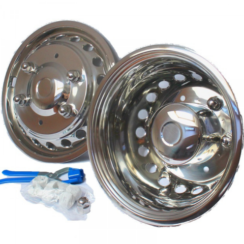 Set capace roti, otel inoxidabil, 16 inch, Mercedes Sprinter, VW Crafter, 18 gauri ventilatie [1]