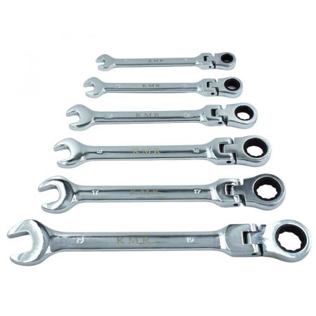 Set chei combinate cu clichet si cap flexibil, in husa textila, 6 buc [2]