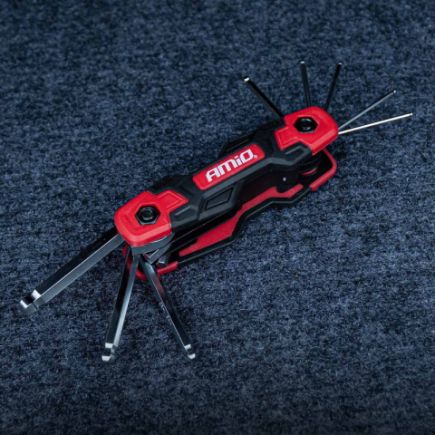 Set chei imbus pliabile 8 piese, cap bila, otel CR-V, compact si portabil [1]