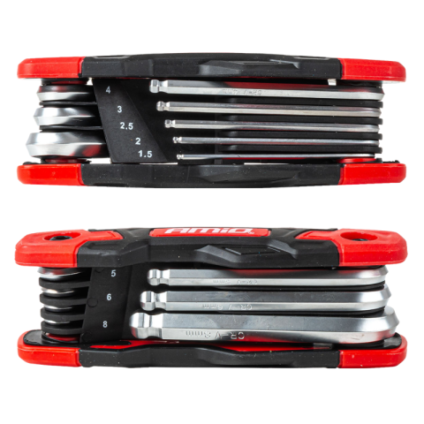 Set chei imbus pliabile 8 piese, cap bila, otel CR-V, compact si portabil [3]