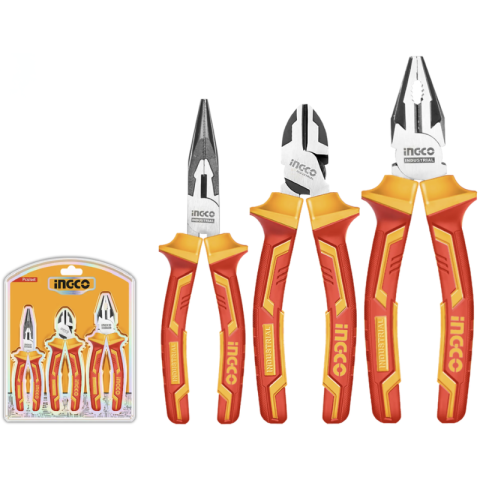 Clesti si patenti - Set clesti izolati 1000V, 3 piese, Cr-V, VDE, 16cm si 20cm