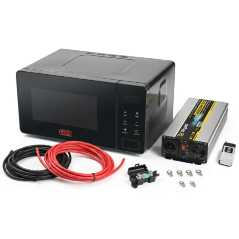 Bucatarie auto - Set Cuptor cu Microunde RoadChef, 600W, 15L, cu Invertor, 24V, Sinus Pur, 1500W, pentru Camion