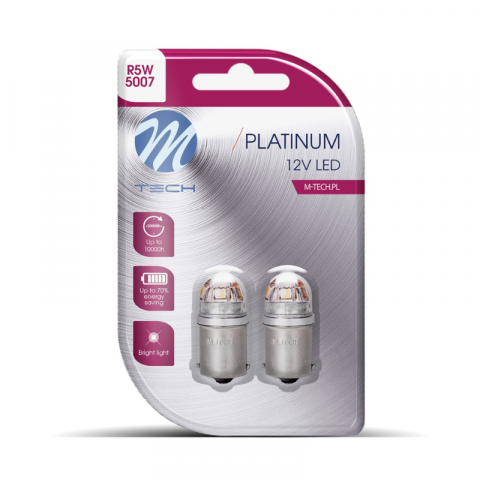 Becuri LED - Set de 2 x becuri LED, Canbus, Portocaliu, R5W, 12/24V, BA15s