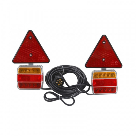 Set Triple, Kit Lampi auto, remorca, 7.5m, 5 functii, triunghi si magnet