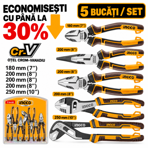 Set patenti 5 buc Cr-V profesional