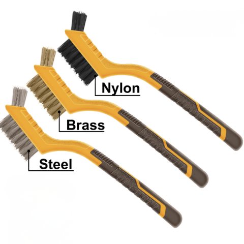 Accesorii scule electrice - Set Perii Abrazive 180 mm, 3 Bucati, Otel, Alama, Nylon, Curatare Detaliu
