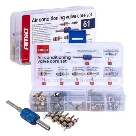 Accesorii si Echipamente Auto - Set profesional valve aer conditionat, 61 piese, reparatii, intretinere sisteme AC, auto, frigorifice