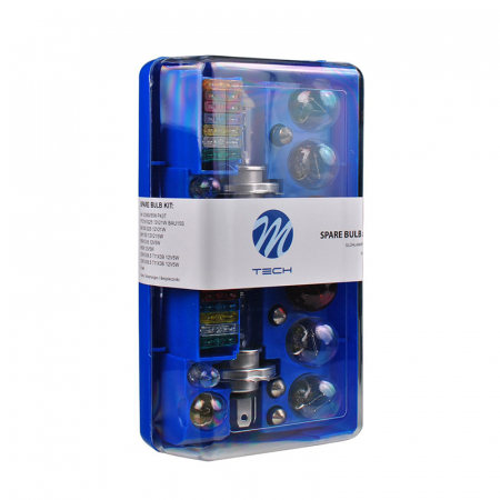 Set rezerva, trusa becuri si sigurante 32 buc, 2 x H4 60W, 12V - M-TECH ZZ44 [1]