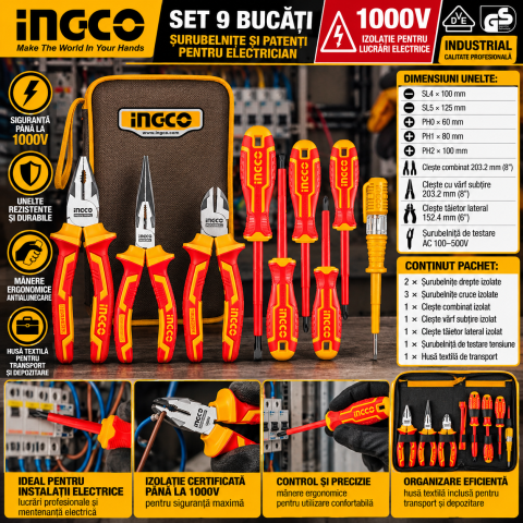 Set Surubelnite Electrician 9 buc, 1000V [3]