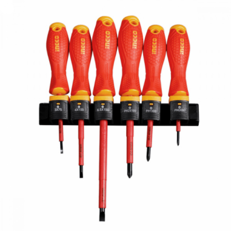 Set surubelnite VDE, 1000V pentru electricieni, 6 pcs - INGCO  HKISD0608