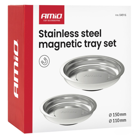 Set tavi magnetice din otel inoxidabil, 11cm + 15cm, organizare suruburi, piese metalice [6]