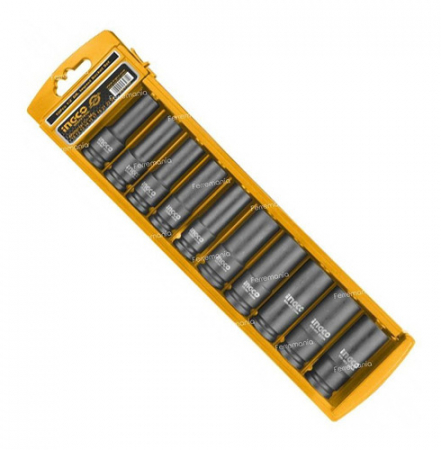 Set, trusa chei tubulare de impact, lungi, 1/2", 10piese crom-molibden [2]