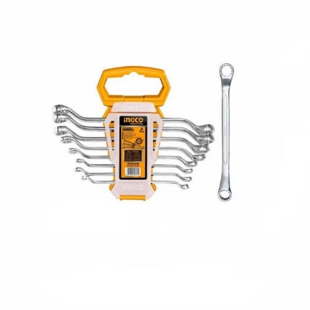 Set, trusa de chei inelare cu cot dublu, cotita, Cr-V, 6 - 22mm; - INGCO  HKSPA3088 [1]