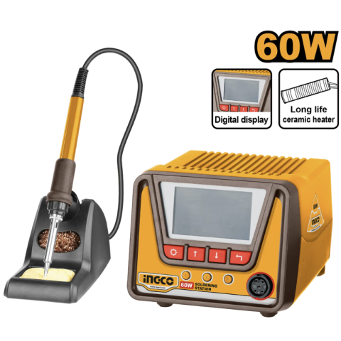 Statie de lipire, 60W, display digital, incalzire rapida, element ceramic, suport inclus, reglaj temperatura precision [4]