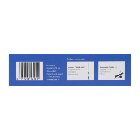 Statie Radio CB, 12V / 24V, 4W, Multi-Banda, ASQ 5 Niveluri, RF Gain, Ultra Compacta, 11,5 x 3,5cm [5]