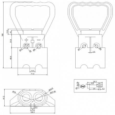 Stecher, conector rapid de alimentare curent, tata, 12/24V, SW-4 - Truck LED  E1309 [3]