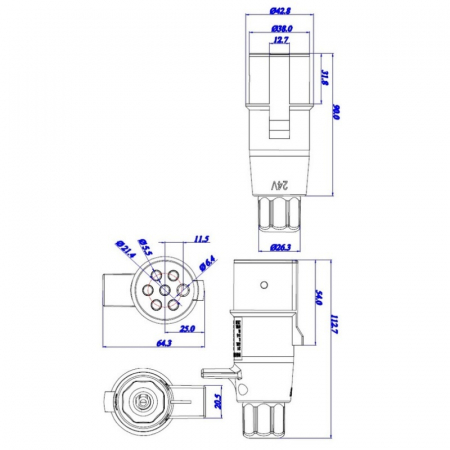 Stecher cu 7 pini, 12V, tip S - Truck LED E1301 [1]