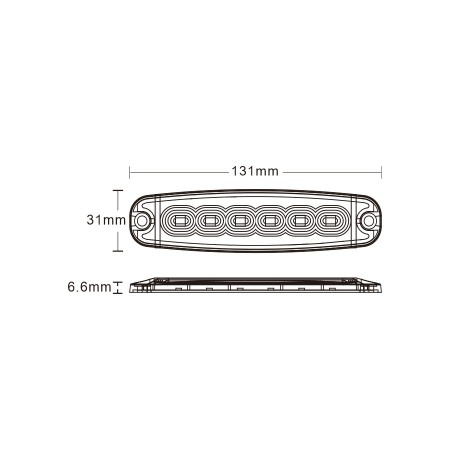 Stroboscop Slim, Lampa Speciala De Avertizare, Galbena, 6 LED-uri, 131mm - Truck LED LW0038-2 [1]