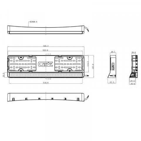 Suport numar cu led bar inclus, 2 in 1, Lumina de drum [4]