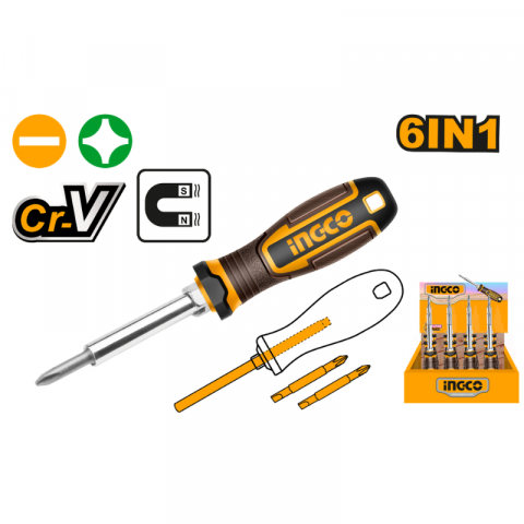 Surubelnita cu 4 varfuri, capete interschimbabile - INGCO  AKISD0608 [2]