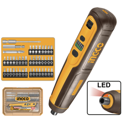 Seturi si accesorii pentru gaurit, insurubat si amestecat - Surubelnita electrica 4V, set 43 piese, USB C, cu LED pentru bricolaj si reparatii