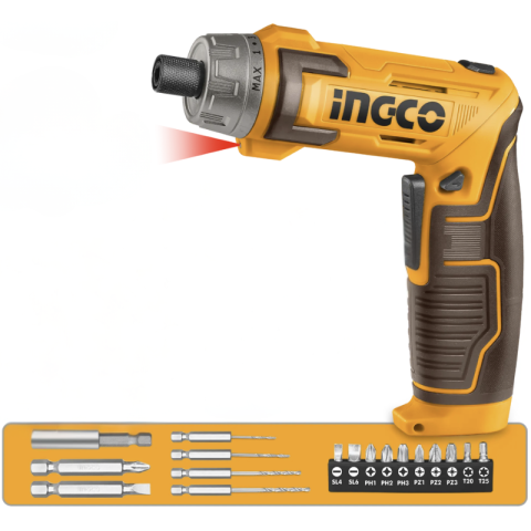 Surubelnita electrica 8V, 6Nm cuplu, 15 trepte, maner ajustabil, set 17 piese [1]