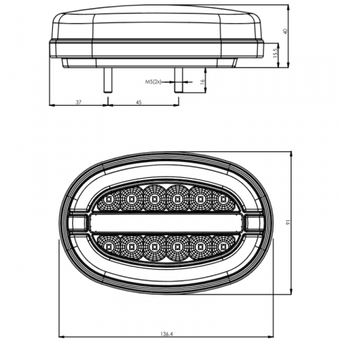 Tripla, Lampa multifunctionala cu 3 functii, Pozitie, Ceata, Mers inapoi 13.64 x 9.1 [3]