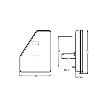 Tripla, lampa semnalizare cu LED si triunghi, 14.5 x 21.8cm, pentru remorci si trailere - Truck LED [2]