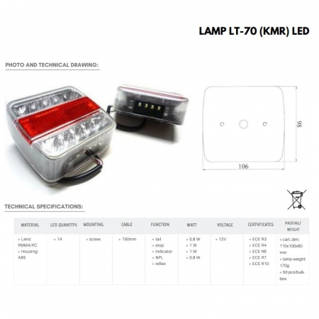 Tripla, lampa stop LED cu 5 functii, 106 x 100mm - Truck LED L1070-BL [4]