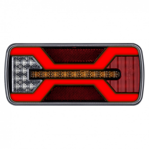 Tripla multifunctionala spate, Tripla cu 7 functii, 22 x 10cm, 12/24V, cablu 24cm, Neon [1]