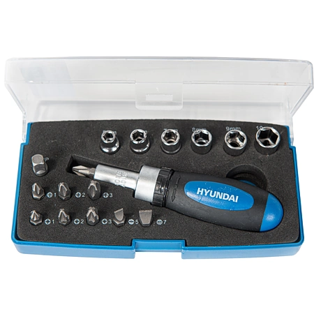 Scule si unelte - Trusă chei clichet cu biti si tubulare 17 BUC HY-40215
