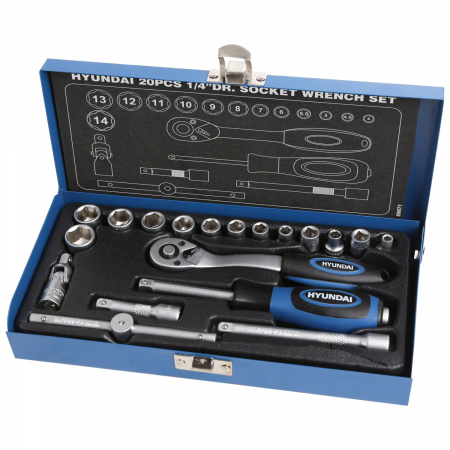 Scule si unelte - Trusa chei tubulare 1/4 20 buc Hyundai HY-59671