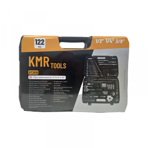 Trusa de chei combinate 122 piese, set tubulare, 1/2", 3/8", 1/4" [1]