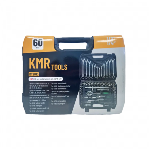 Trusa de chei combinate 60 piese, set tubulare, 1/2", 1/4" [1]