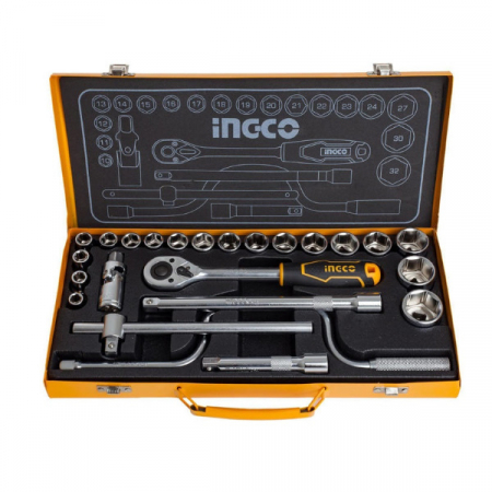 Trusa de chei tubulare 1/2 cu antrenor, 24 piese - INGCO  HKTS0243 [1]