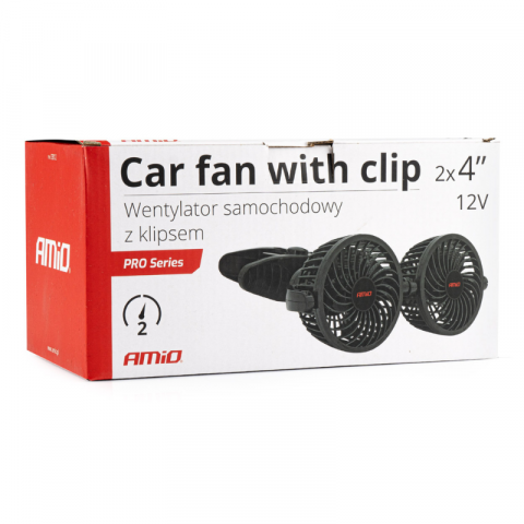 Ventilator Auto Dublu, 12V, 2 x 10cm, cu Prindere Tip Clema [6]