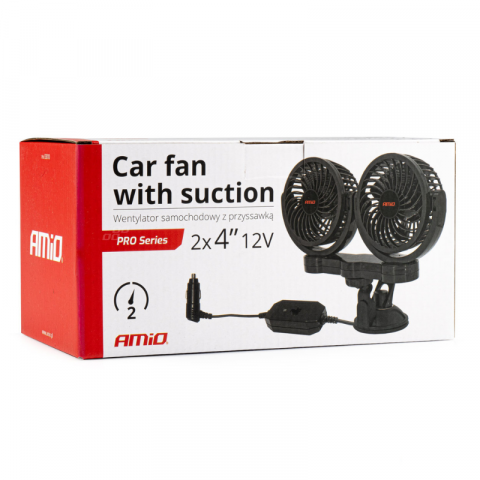 Ventilator Auto Dublu 12V, 2 x 10cm, cu Ventuza [1]