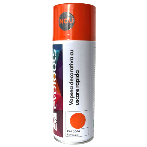 Vopsea spray si antifoane - Vopsea spray decorativa, uscare rapida, portocaliu RAL 2004, 400 ml