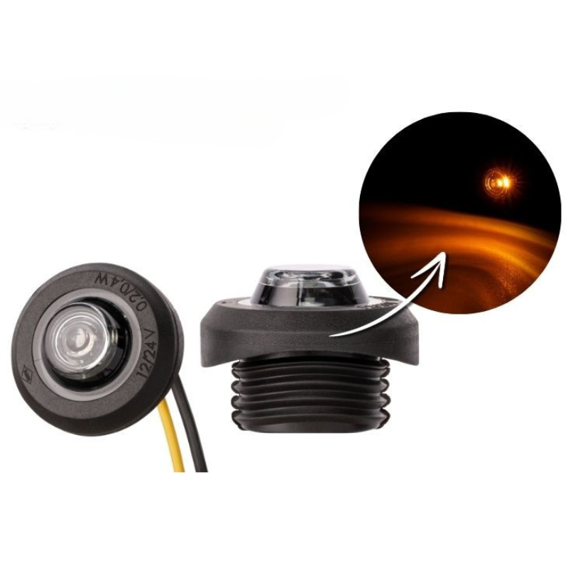 Lampa Gabarit LED GRAPHITE, 2cm, lumina pozitie, lumina gabarit, montaj tub 6cm, 12V-24V Galben